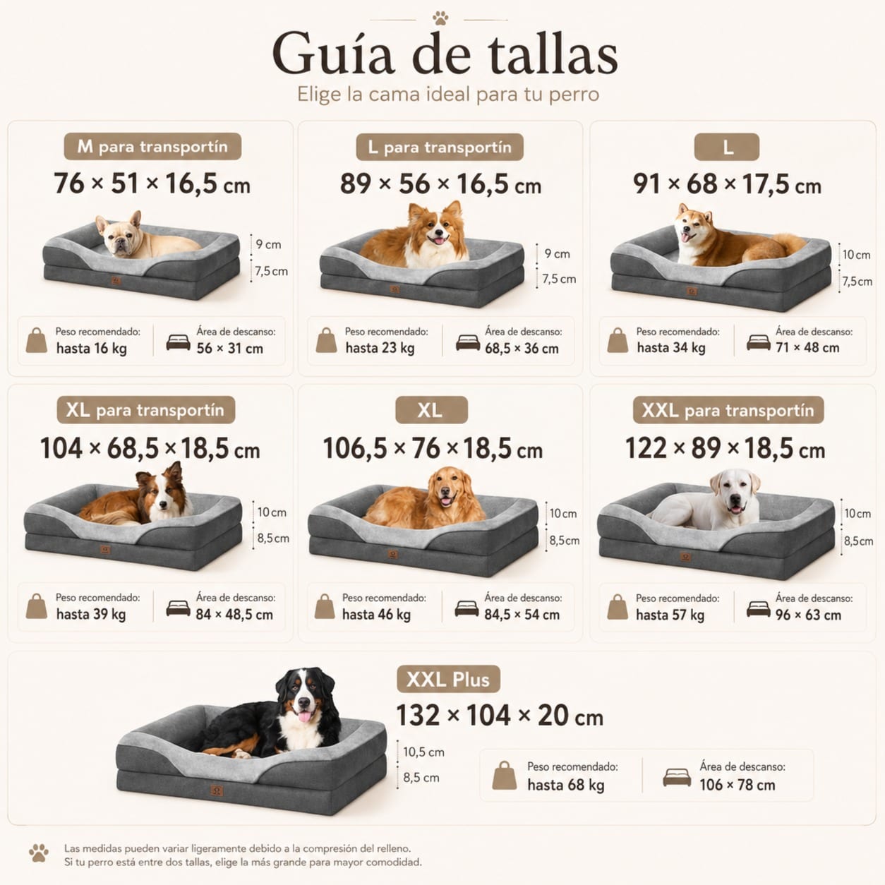 EHEYCIGA - CAMA ORTOPÉDICA Y VISCOELÁSTICA PARA PERRO.  miniatura 5
