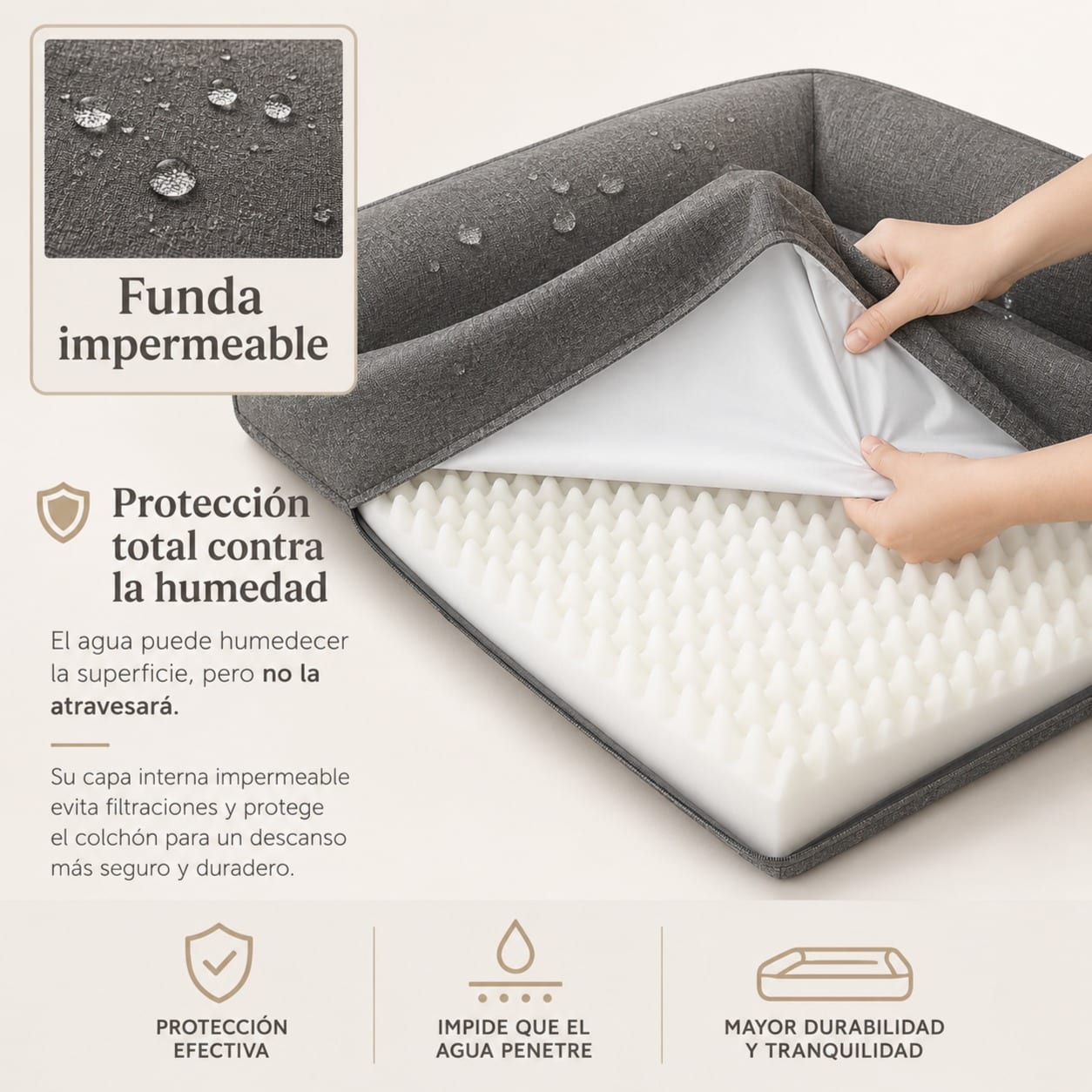 EHEYCIGA - CAMA ORTOPÉDICA Y VISCOELÁSTICA PARA PERRO.  miniatura 4