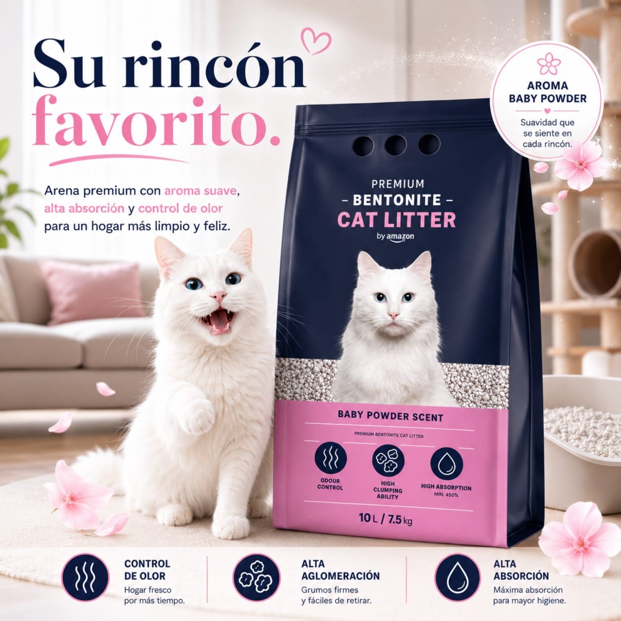 ARENA BENTONITA Y CLUMPING CORN PARA GATOS