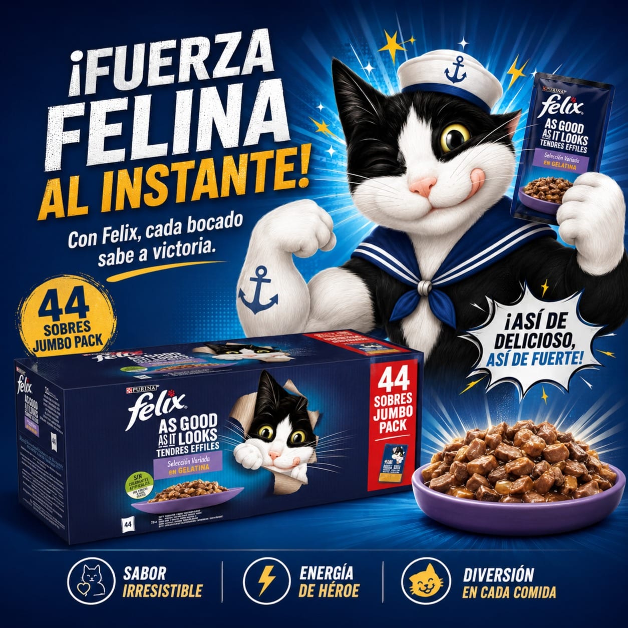 FELIX FANTASTIC - COMIDA HÚMEDA PARA GATO ADULTO