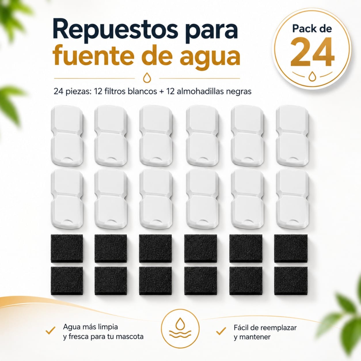 GIOTOHUN FUENTE PARA GATOS DE ACERO INOXIDABLE 2.2L Y PACKS DE FILTROS + ESPONJAS.  miniatura 6