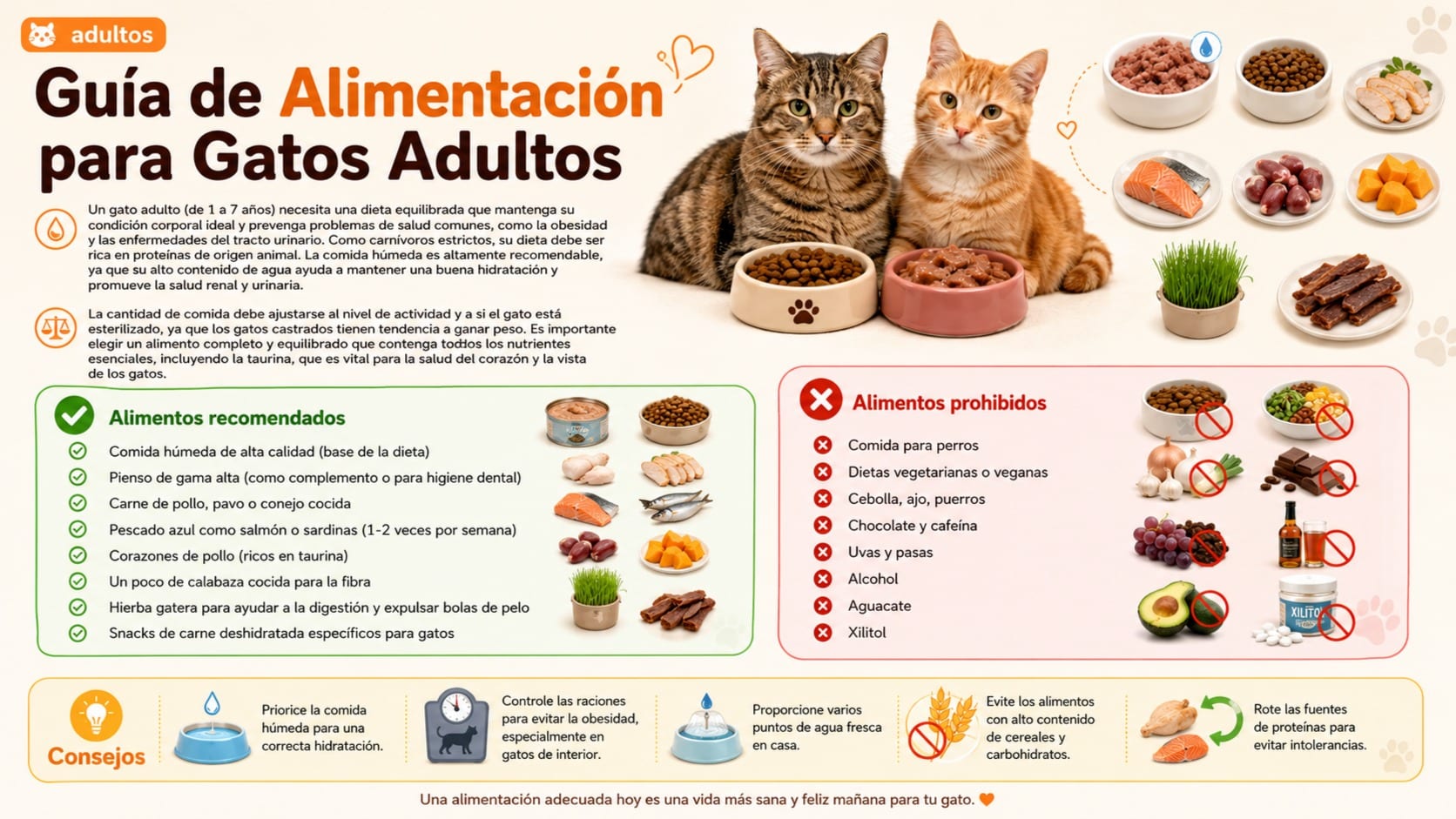 Guía de Alimentación para Gatos Adultos