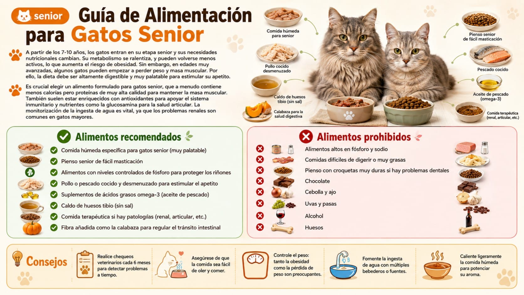 Guía de Alimentación para Gatos Senior