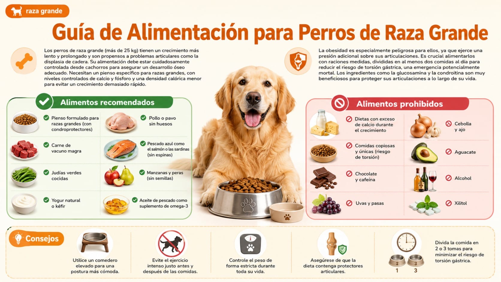 Guía de Alimentación para Perros de Raza Grande