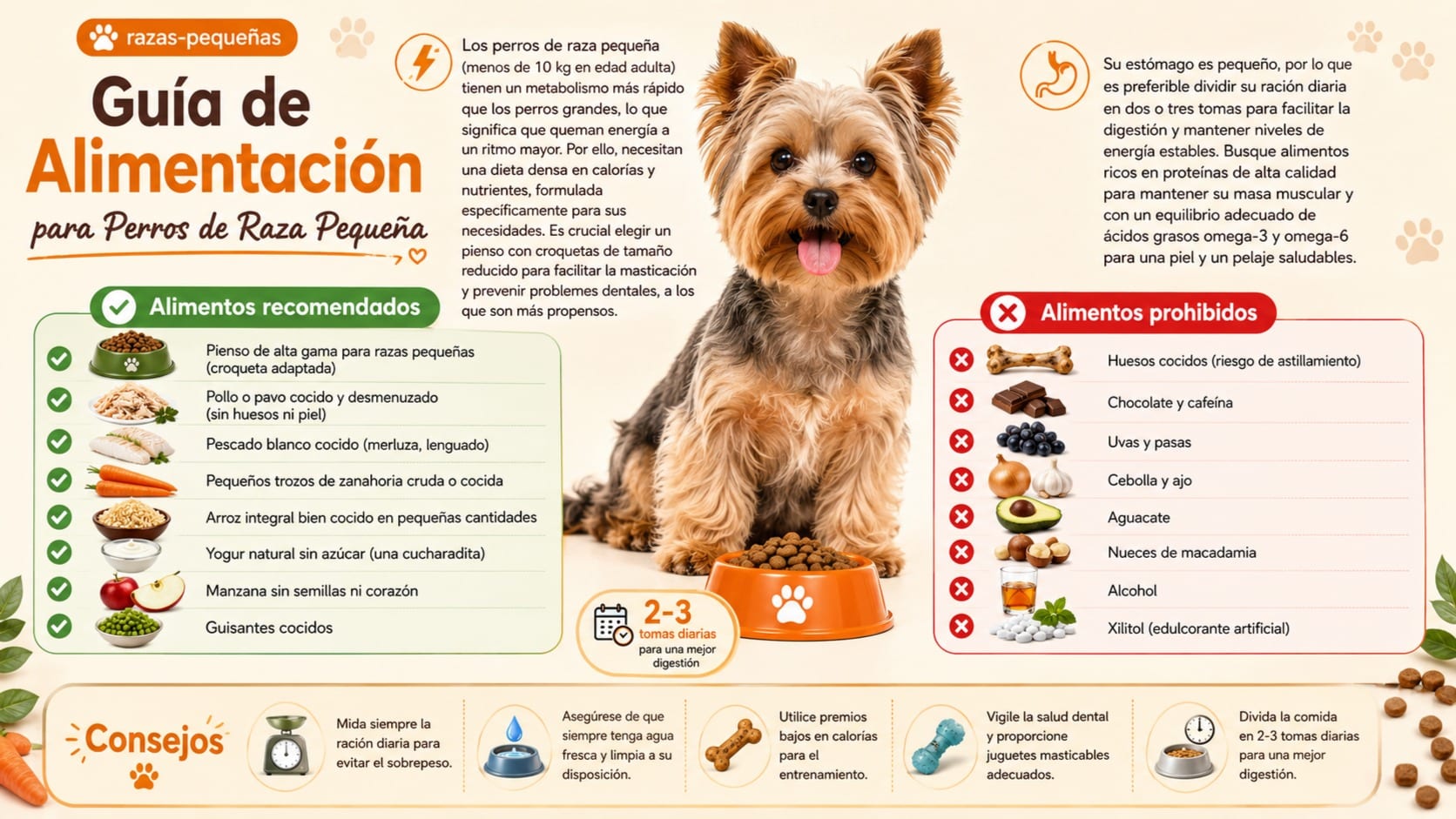 Guía de Alimentación para Perros de Raza Pequeña