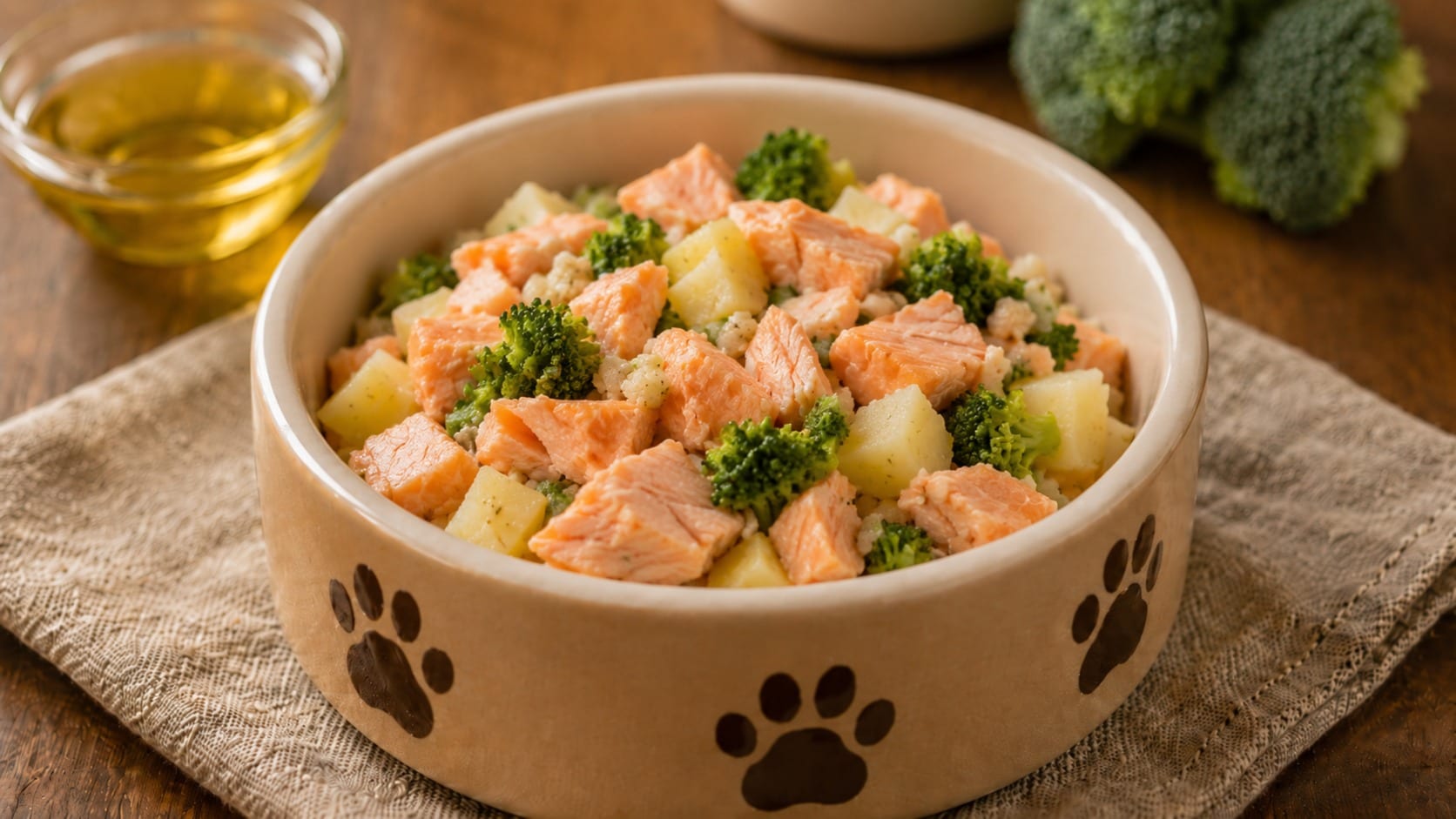 Salmón con patata y brócoli