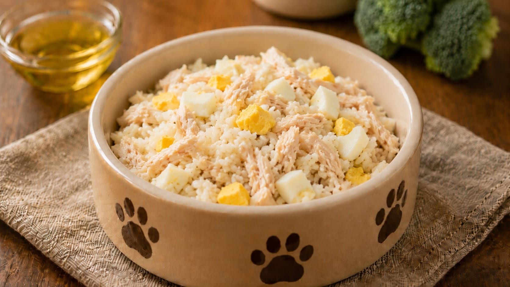 Huevo con pollo y arroz