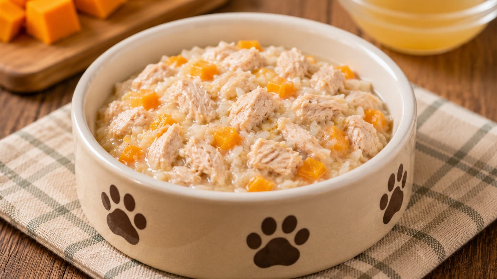 Pavo con caldo suave y calabaza