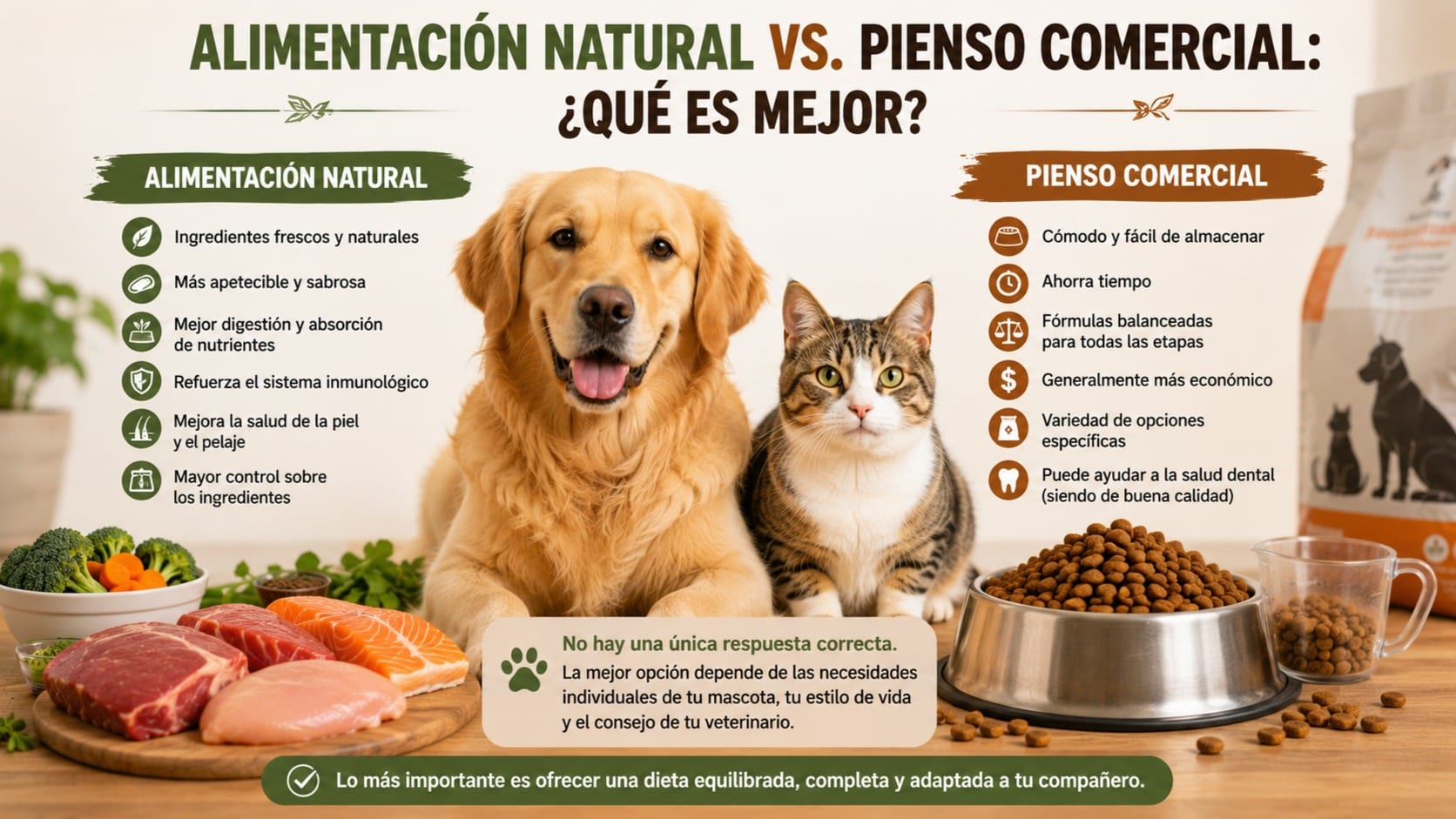 Alimentación Natural vs. Pienso Comercial: ¿Qué es Mejor?