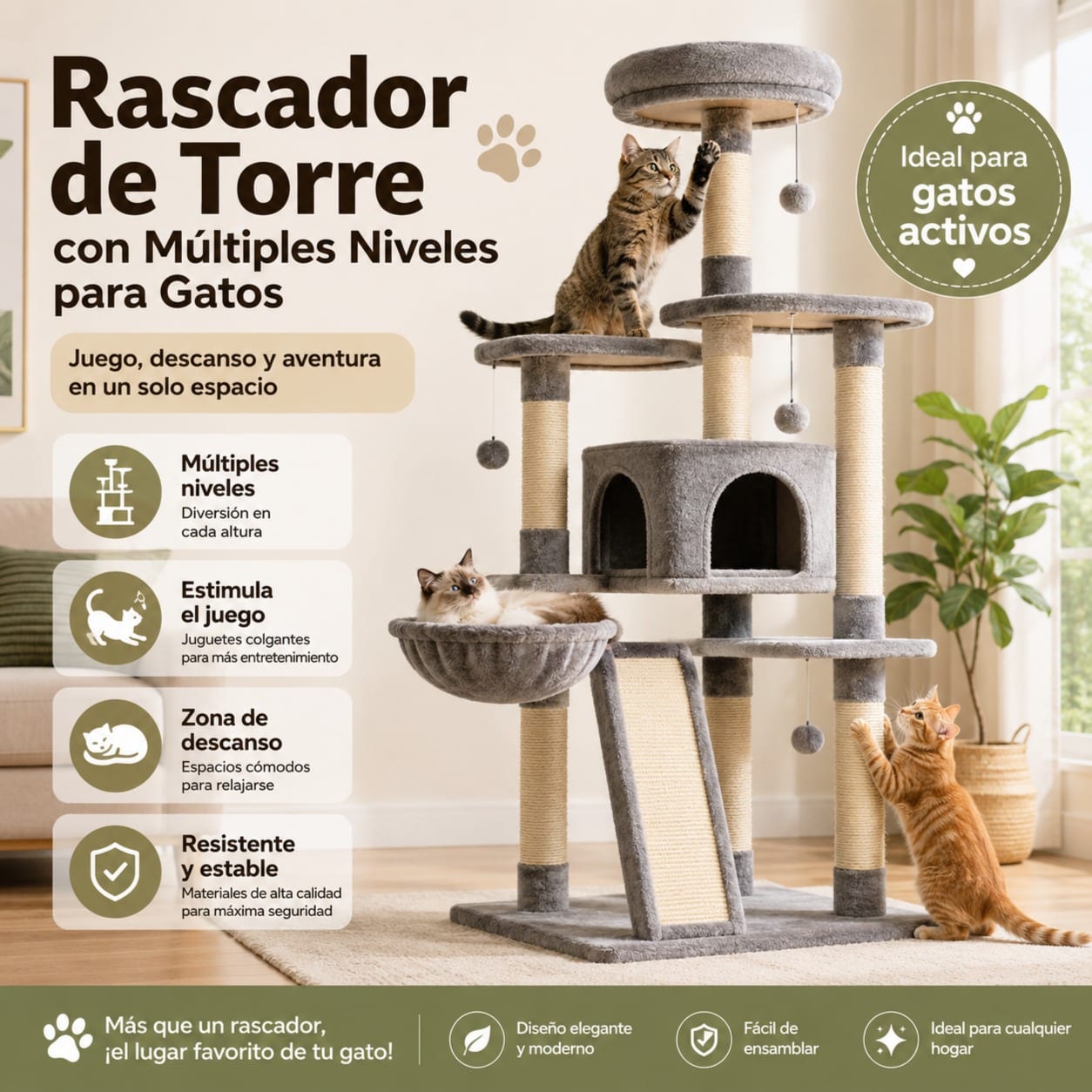 Rascador de Torre con Múltiples Niveles