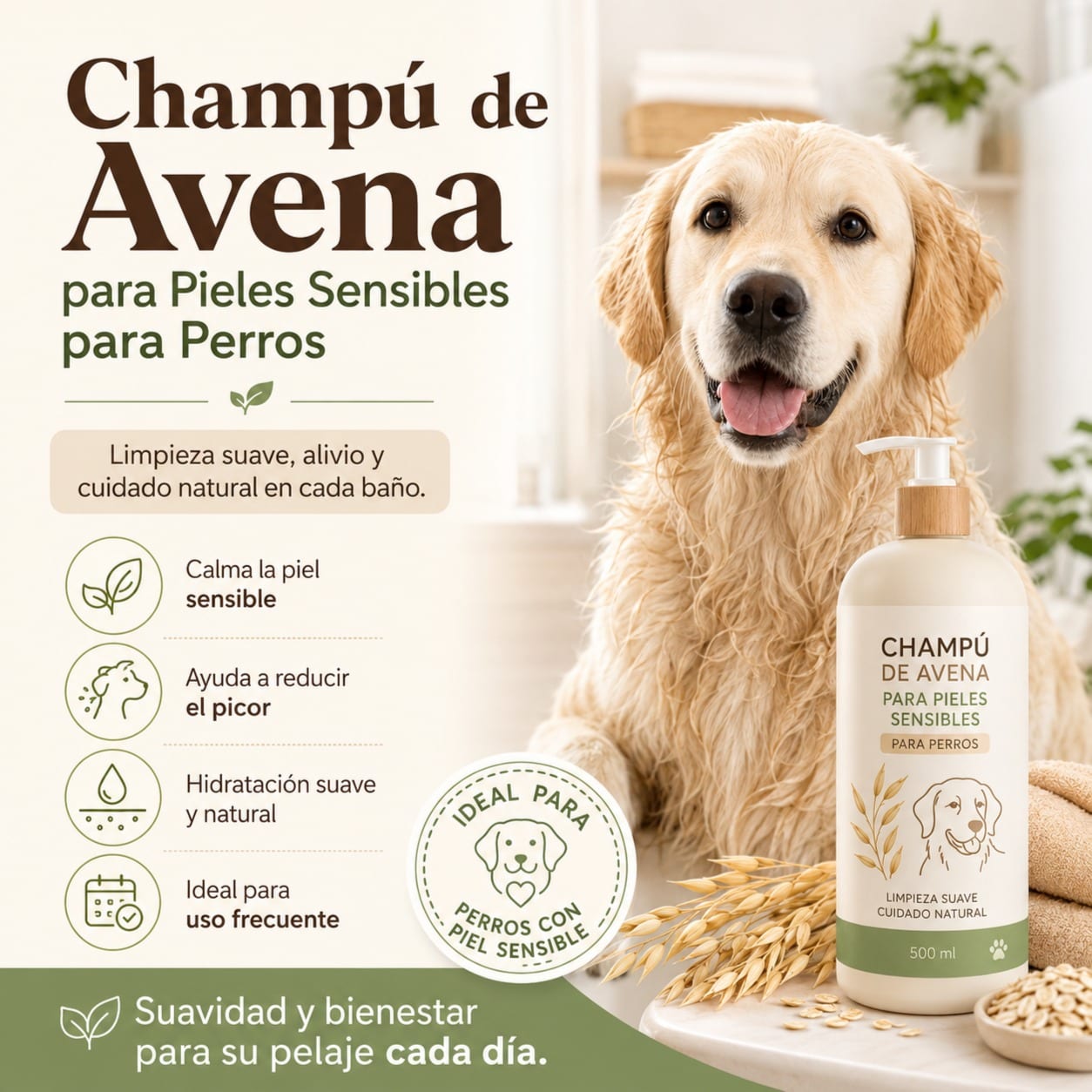 Champú de Avena para Pieles Sensibles