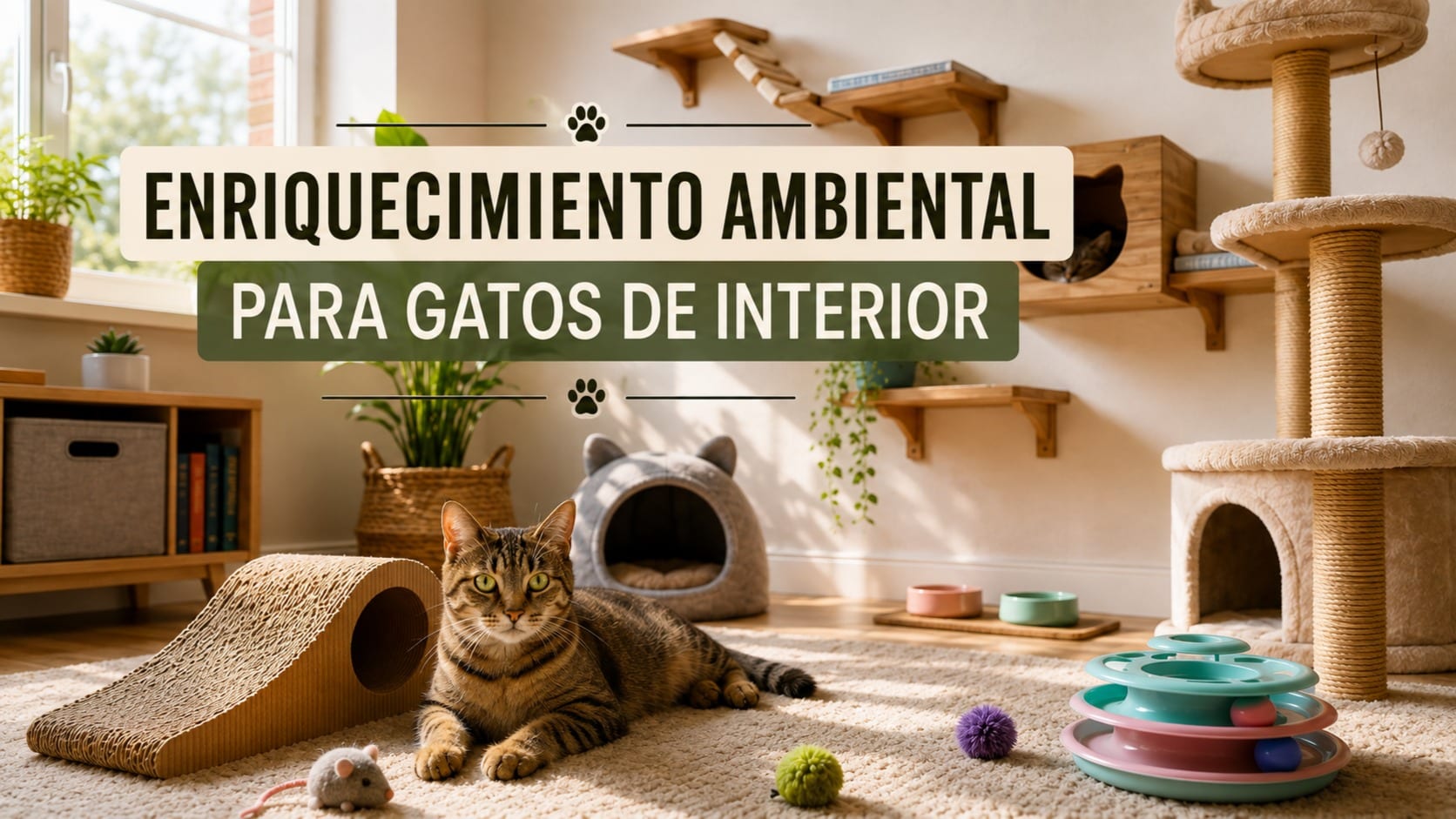 Enriquecimiento ambiental para gatos de interior: Cómo mejorar su bienestar en casa