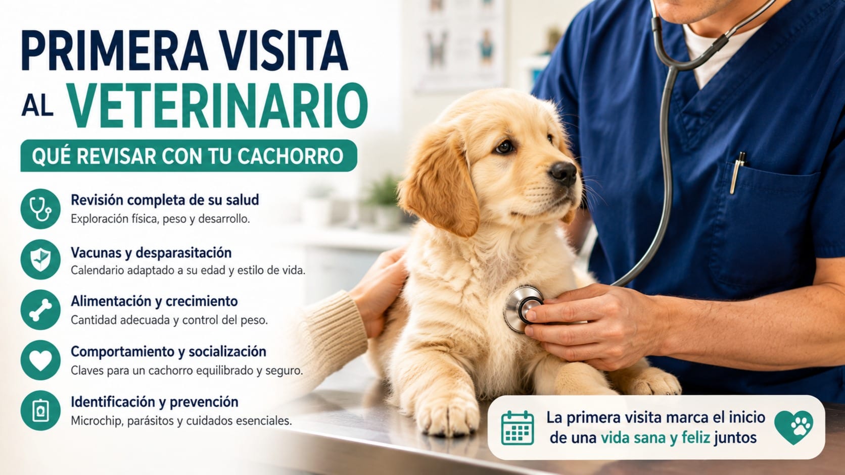 Primera visita al veterinario: ¿Qué revisar con tu cachorro?